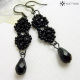 Náušnice delší z černých broušených korálků 2