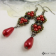 Náušnice perlové delší červené