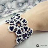 Náramek černobílá krajka