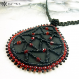 Přívěsek černá kožená slza