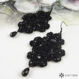 Náušnice černá krajka 2