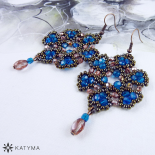 Náušnice Krajka z mořské modři 2