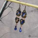 Náušnice modré s hnědým irisem