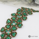 Náramek Krajka smaragdově zelená