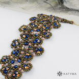 Náramek krajka modrá měděný pokov