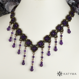 Elegantní úzký náhrdelník ametyst