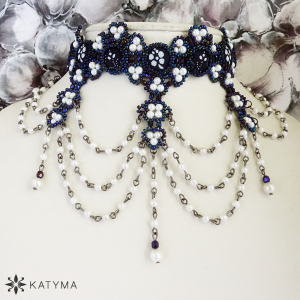 Obojek vlnka s modrotiskem