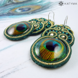 Náušnice paví pera